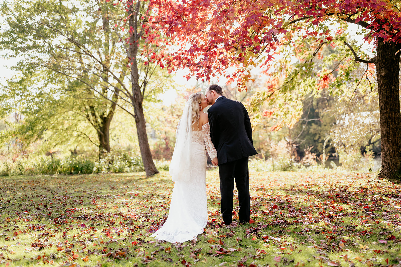 Romantic wedding portraits of the couple photographed by a Wisconsin wedding photographer