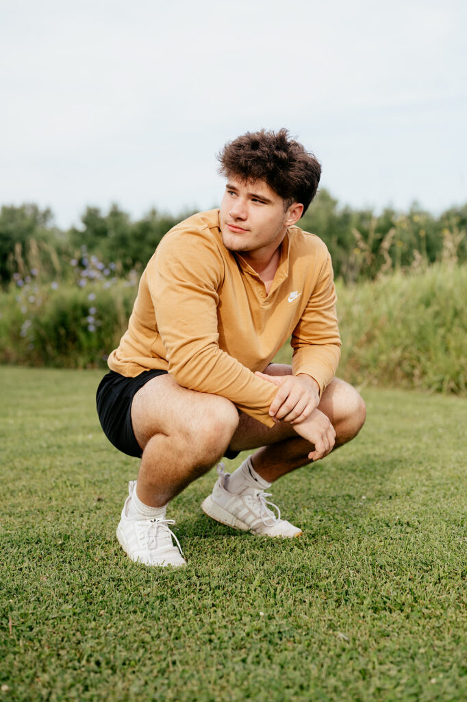 Boy senior session at Fonferek County Park in Green Bay, WI